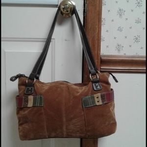Relic Cordouroy Purse with Learher detailing